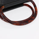 CHANEL COCO Mark Hand Bag Leather Black CC Auth 154703-7