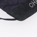 CHANEL Matelasse Backpack Satin Navy CC Auth 154704-8