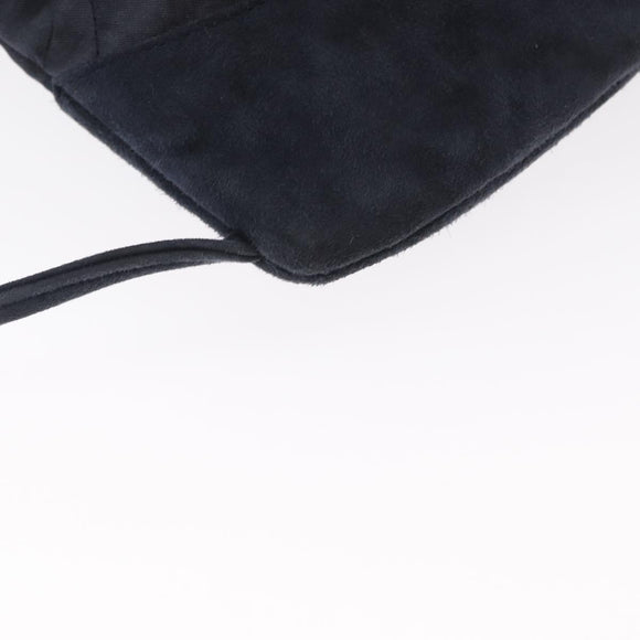 CHANEL Matelasse Backpack Satin Navy CC Auth 154704