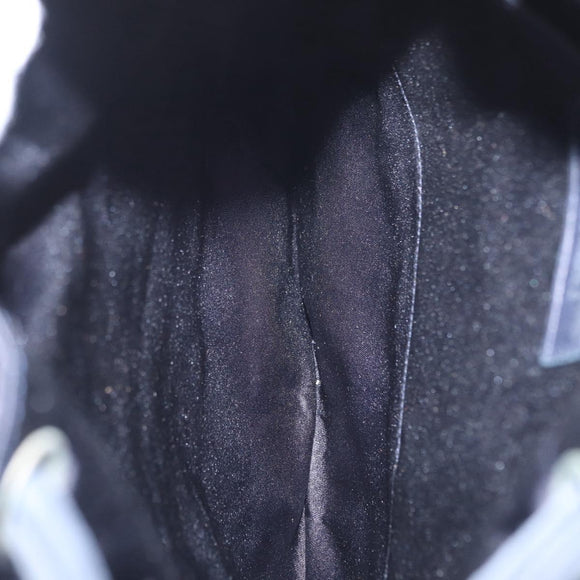 CHANEL Matelasse Backpack Satin Navy CC Auth 154704