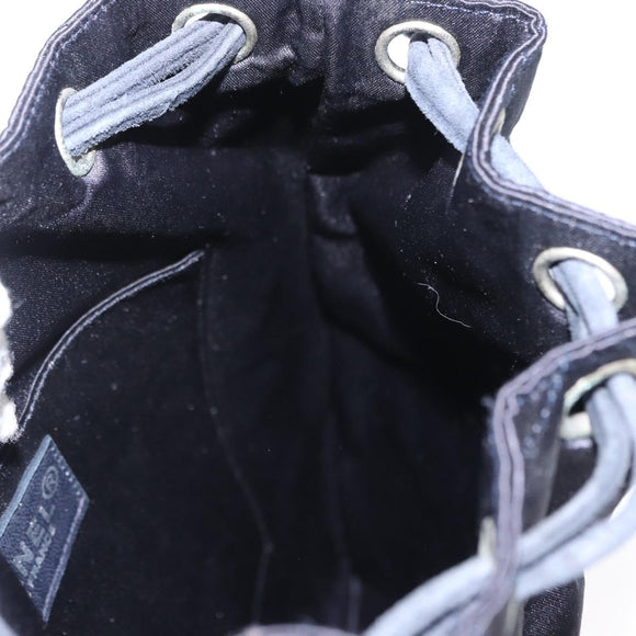 CHANEL Matelasse Backpack Satin Navy CC Auth 154704