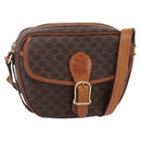 CELINE Macadam Canvas Shoulder Bag PVC Leather Brown Gold Auth 154705-1