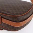 CELINE Macadam Canvas Shoulder Bag PVC Leather Brown Gold Auth 154705-12