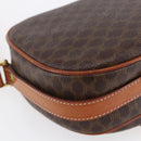 CELINE Macadam Canvas Shoulder Bag PVC Leather Brown Gold Auth 154705-13