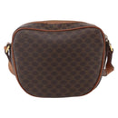 CELINE Macadam Canvas Shoulder Bag PVC Leather Brown Gold Auth 154705-3