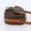CELINE Macadam Canvas Shoulder Bag PVC Leather Brown Gold Auth 154705-5
