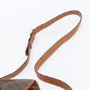 CELINE Macadam Canvas Shoulder Bag PVC Leather Brown Gold Auth 154705-8