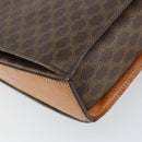 CELINE Macadam Canvas Shoulder Bag PVC Leather Brown Gold Auth 154706-14