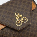 CELINE Macadam Canvas Shoulder Bag PVC Leather Brown Gold Auth 154706-15