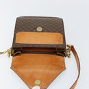 CELINE Macadam Canvas Shoulder Bag PVC Leather Brown Gold Auth 154706-16