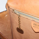 CELINE Macadam Canvas Shoulder Bag PVC Leather Brown Gold Auth 154706-21