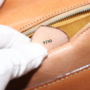 CELINE Macadam Canvas Shoulder Bag PVC Leather Brown Gold Auth 154706-24