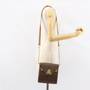 CELINE Macadam Canvas Shoulder Bag PVC Leather Brown Gold Auth 154706-25
