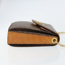 CELINE Macadam Canvas Shoulder Bag PVC Leather Brown Gold Auth 154706-4