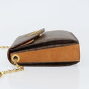 CELINE Macadam Canvas Shoulder Bag PVC Leather Brown Gold Auth 154706-5