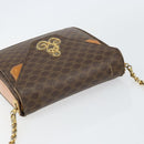 CELINE Macadam Canvas Shoulder Bag PVC Leather Brown Gold Auth 154706-6