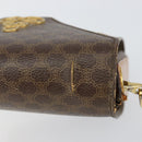 CELINE Macadam Canvas Shoulder Bag PVC Leather Brown Gold Auth 154706-7