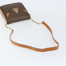 CELINE Macadam Canvas Shoulder Bag PVC Leather Brown Gold Auth 154706-8