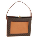 CELINE Macadam Canvas Hand Bag PVC Leather Brown Gold Auth 154707V-1