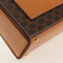 CELINE Macadam Canvas Hand Bag PVC Leather Brown Gold Auth 154707V-9