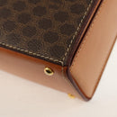 CELINE Macadam Canvas Hand Bag PVC Leather Brown Gold Auth 154707V-17