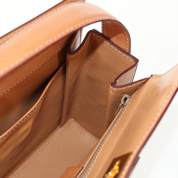 CELINE Macadam Canvas Hand Bag PVC Leather Brown Gold Auth 154707V