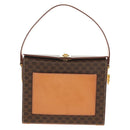CELINE Macadam Canvas Hand Bag PVC Leather Brown Gold Auth 154707V-13