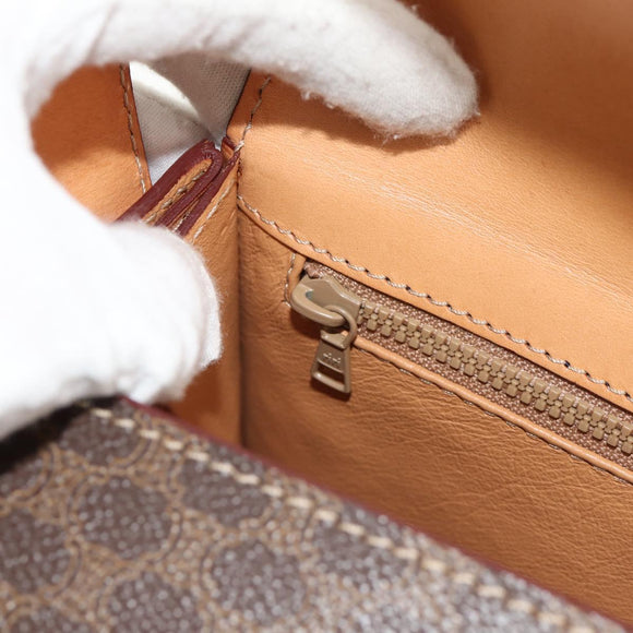 CELINE Macadam Canvas Hand Bag PVC Leather Brown Gold Auth 154707V