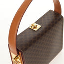 CELINE Macadam Canvas Hand Bag PVC Leather Brown Gold Auth 154707V-6