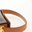 CELINE Macadam Canvas Hand Bag PVC Leather Brown Gold Auth 154707V-14