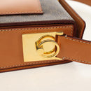 CELINE Macadam Canvas Hand Bag PVC Leather Brown Gold Auth 154707V-8