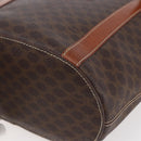 CELINE Macadam Canvas Tote Bag PVC Leather Brown Gold Auth 154708-10