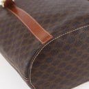 CELINE Macadam Canvas Tote Bag PVC Leather Brown Gold Auth 154708-13