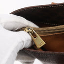 CELINE Macadam Canvas Tote Bag PVC Leather Brown Gold Auth 154708-15