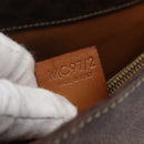 CELINE Macadam Canvas Tote Bag PVC Leather Brown Gold Auth 154708-22