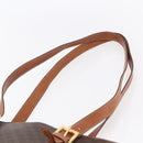 CELINE Macadam Canvas Tote Bag PVC Leather Brown Gold Auth 154708-8