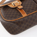 CELINE Macadam Canvas Shoulder Bag PVC Leather Brown Gold Auth 154709-11