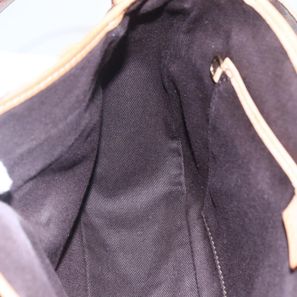 CELINE Macadam Canvas Shoulder Bag PVC Leather Brown Gold Auth 154709