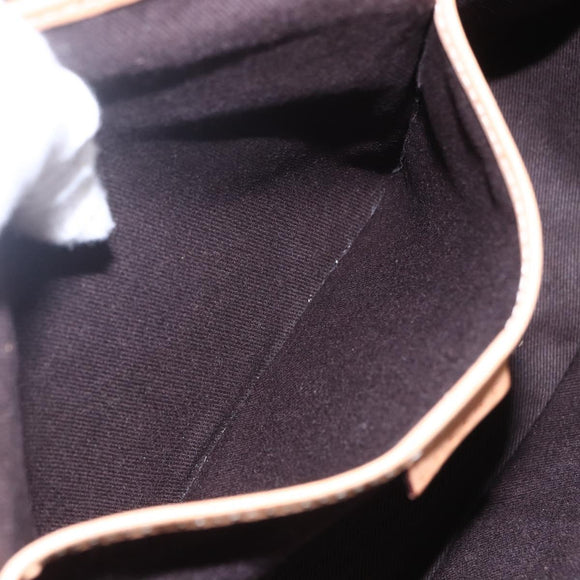 CELINE Macadam Canvas Shoulder Bag PVC Leather Brown Gold Auth 154709