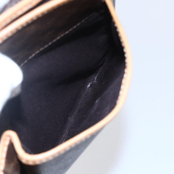 CELINE Macadam Canvas Shoulder Bag PVC Leather Brown Gold Auth 154709