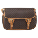 CELINE Macadam Canvas Shoulder Bag PVC Leather Brown Gold Auth 154709-2