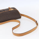 CELINE Macadam Canvas Shoulder Bag PVC Leather Brown Gold Auth 154709-7