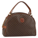CELINE Macadam Canvas Hand Bag PVC Leather Brown Gold Auth 154710-1