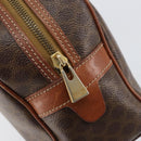 CELINE Macadam Canvas Hand Bag PVC Leather Brown Gold Auth 154710-19