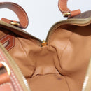 CELINE Macadam Canvas Hand Bag PVC Leather Brown Gold Auth 154710-21