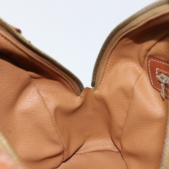 CELINE Macadam Canvas Hand Bag PVC Leather Brown Gold Auth 154710