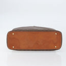 CELINE Macadam Canvas Hand Bag PVC Leather Brown Gold Auth 154710-5