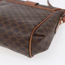 CELINE Macadam Canvas Shoulder Bag PVC Leather Brown Gold Auth 154711-15