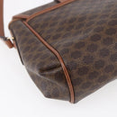 CELINE Macadam Canvas Shoulder Bag PVC Leather Brown Gold Auth 154711-16