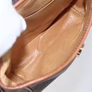 CELINE Macadam Canvas Shoulder Bag PVC Leather Brown Gold Auth 154711-11